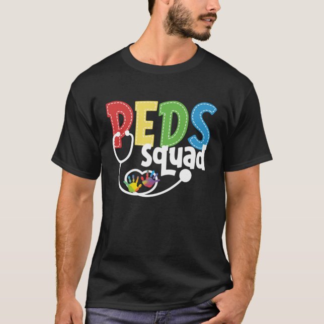 Nursing Pediatrician Squads PEDS Nurses T Shirt (Framsida)