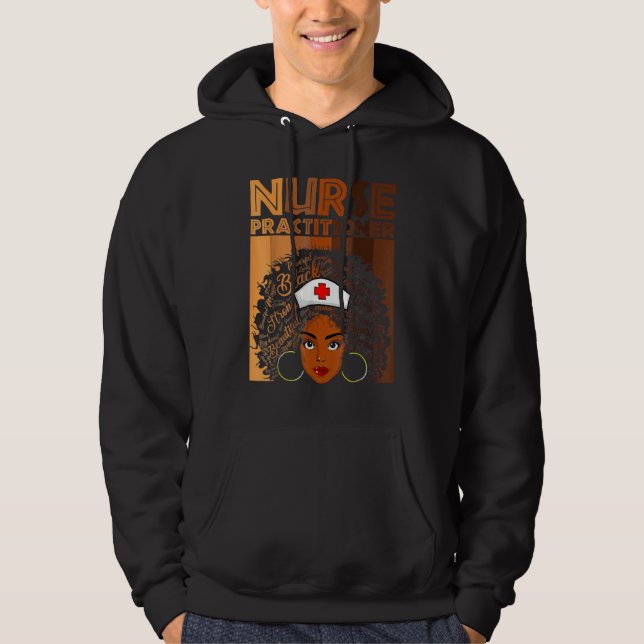 Nursing Practitioner Nurse For Women American Afri Hoodie (Framsida)