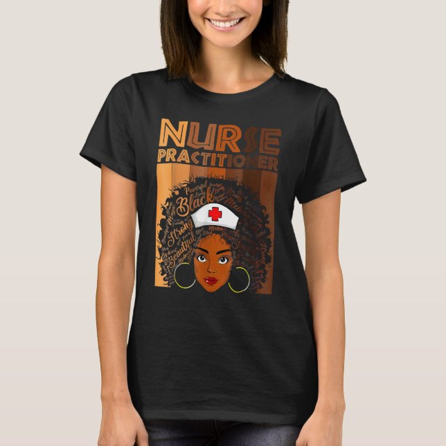 Nursing Practitioner Nurse For Women American Afri T Shirt (Framsida)