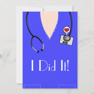 Nurus Studentkort Blue Scrub Top Inbjudningar