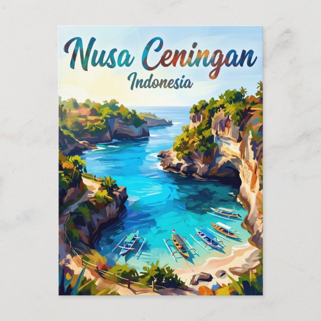 Nusa Ceningan Indonesien Vykort (Framsida)