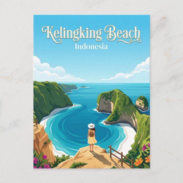 Nusa Penida Kelingking Beach Indonesien Vykort (Framsida)