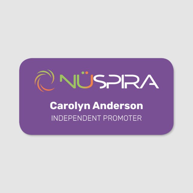 NuSpira Namnbricka (Framsida)