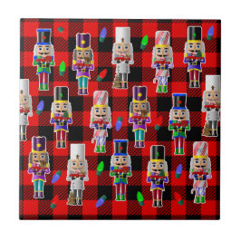 Nutcrackar med lilla Red Lastbilar-julen Kakelplatta