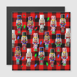 Nutcrackar med lilla Red Lastbilar-julen Magnetisk Inbjudningskort