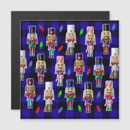 Nutcrackar med lilla Red Lastbilar-julen Magnetisk Inbjudningskort