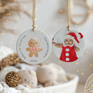 Nutcracker Baby 1: Jul Cookie Photo Julgransprydnad Keramik