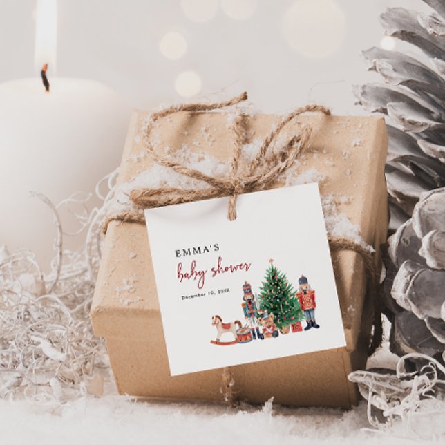 Nutcracker Baby Shower Gåvor Etiketter (Nutcracker Baby Shower Favor Tags
)