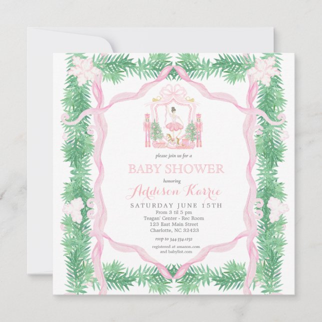 Nutcracker Baby Shower Inbjudan (Framsida)