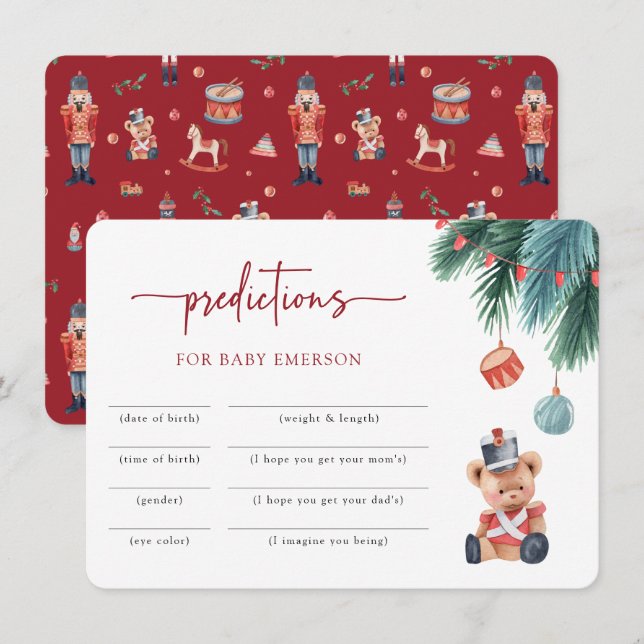 Nutcracker Baby Shower Inbjudningar (Fram/baksida)