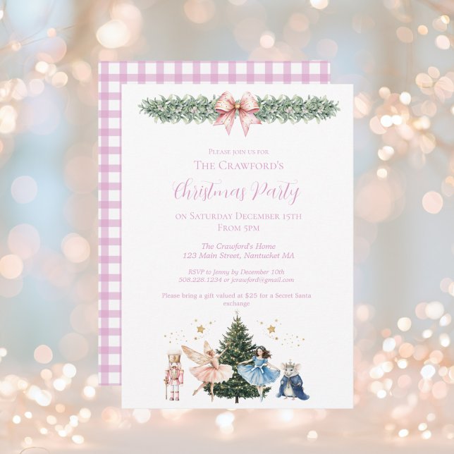 Nutcracker Balett Jul  Inbjudningar (Nutcracker Ballet Christmas Party Invitation)
