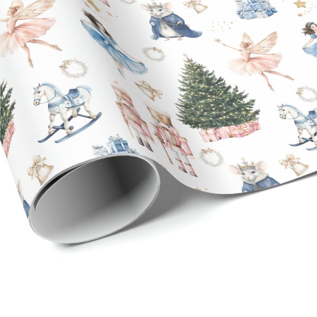 Nutcracker Balett Karaktärer Jul  Presentpapper (Rullad Hörn)