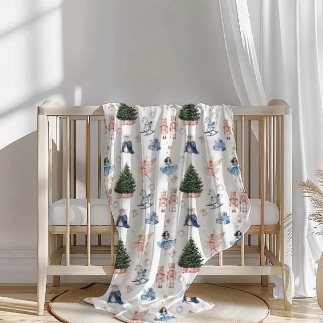 Nutcracker Balett Nostalgisk Jul  Fleecefilt (Nutcracker Ballet Christmas Blanker)