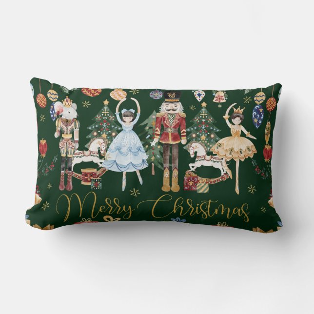 Nutcracker Baletten Festiv Glad Jul  Lumbarkudde (Framsida)