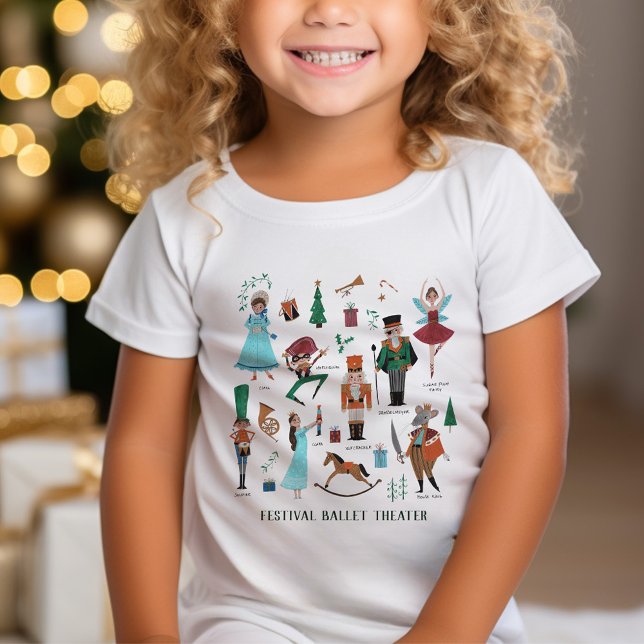 Nutcracker Balettfigurer Jul  T-Shirt (Nutcracker Ballet characters Christmas T-Shirt)