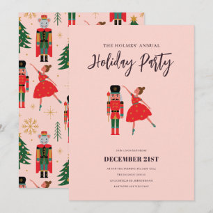 Nutcracker Ballerina Årlig jul Party Inbjudningar