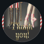 Nutcracker & Ballerina Black Guld Tack Runt Klistermärke<br><div class="desc">Matchande objekt är tillgängliga.</div>