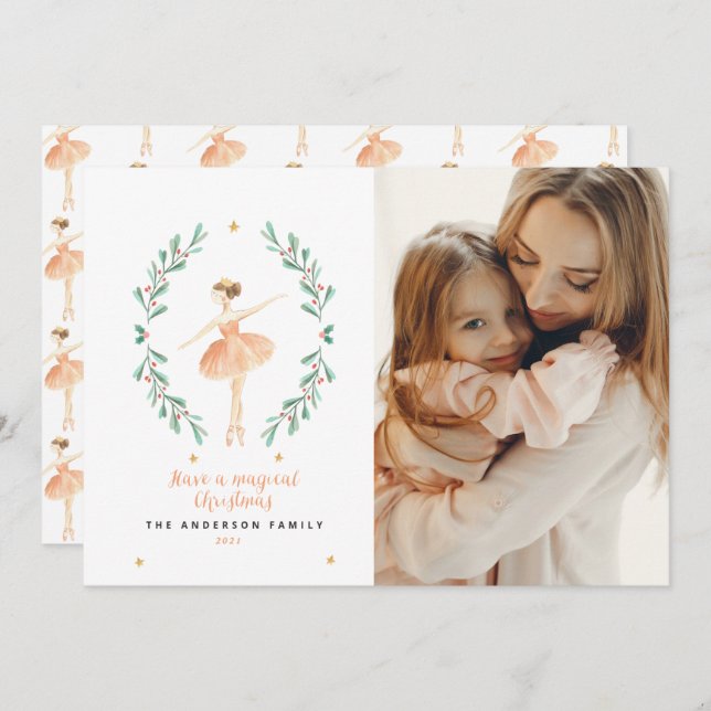 Nutcracker ballerina botaniskt 1 fotojul (Fram/baksida)