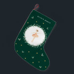 Nutcracker ballerina botaniskt söt julflicka liten julstrumpa<br><div class="desc">Nutcracker vattenfärg ballerina botaniskt sött julklapp giftigt mörk grönt helgdag-plattdesign.</div>