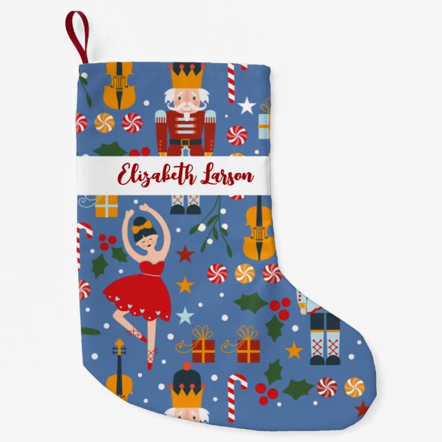 Nutcracker & Ballerina Cute Rosa God jul Liten Julstrumpa (Framsidan)