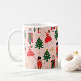 Nutcracker & Ballerina Cute Rosa jul Kaffemugg