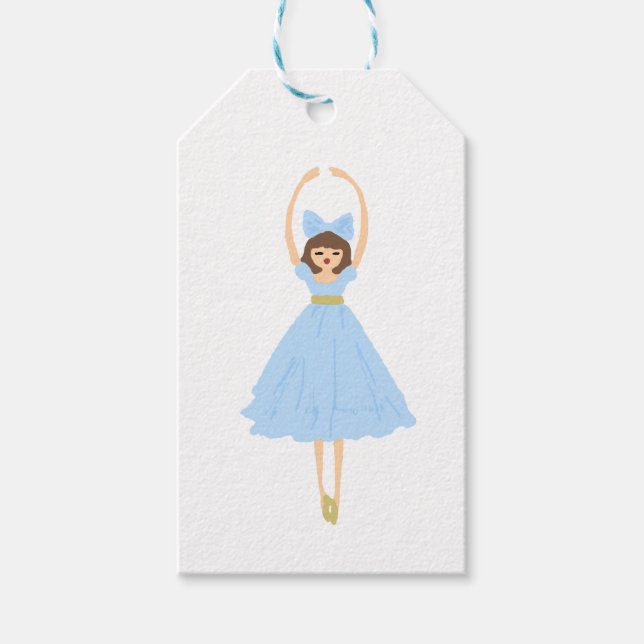 Nutcracker Ballerina Illustration Design Classic Presentetikett (Framsidan)