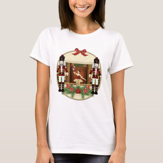 Nutcracker Ballerina jul Helgdag Shirts T Shirt (Framsida)