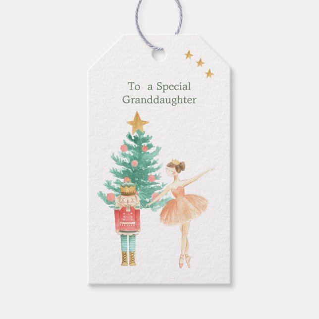 Nutcracker Ballerina Juletiketter Presentetikett (Framsidan)