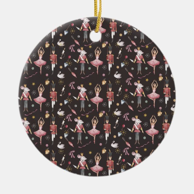 Nutcracker Ballerina julklappar Julgransprydnad Keramik (Framsidan)