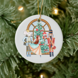 Nutcracker Ballerina Mouse Kung julrunda Julgransprydnad Keramik