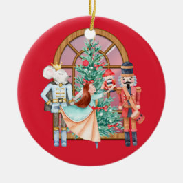 Nutcracker Ballerina Mouse Kung Red Personlig Julgransprydnad Keramik