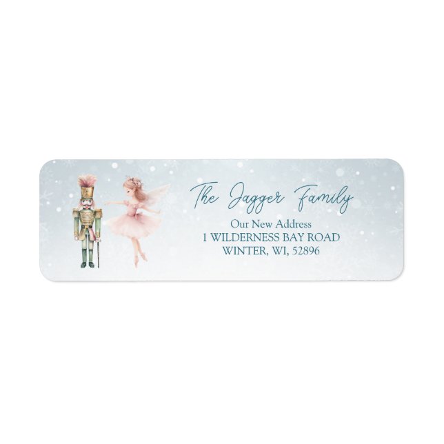 Nutcracker Ballerina returadress Lab Returadress Etikett (Framsidan)
