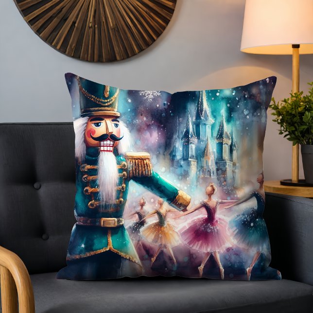 Nutcracker Ballerina Watercolor jul Ballet Kudde (Skapare uppladdad)