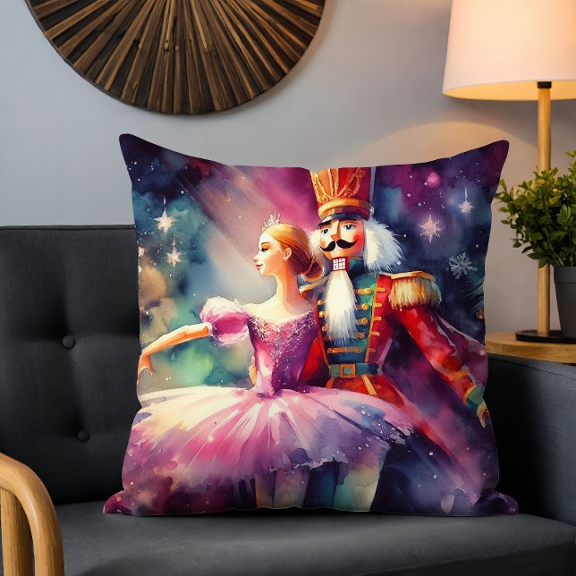 Nutcracker Ballerina Watercolor jul Ballet Kudde (Skapare uppladdad)