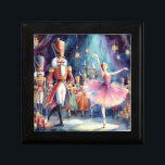 Nutcracker Ballerina Watercolor jul Ballet Minnesask<br><div class="desc">Nutcracker Ballet Watercolor jul Ballerina Festive Helgdag Gift Box har en traditionell julbalett med ballerina och nötkracker. Perfekt för julklappar,  juldekaler och julfester med mera. Skapat av Evco Studio www.zazzle.com/store/evcostudio</div>