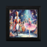 Nutcracker Ballerina Watercolor jul Ballet Minnesask<br><div class="desc">Nutcracker Ballet Watercolor jul Ballerina Festive Helgdag Gift Box har en traditionell julbalett med ballerina och nötkracker. Perfekt för julklappar,  juldekaler och julfester med mera. Skapat av Evco Studio www.zazzle.com/store/evcostudio</div>
