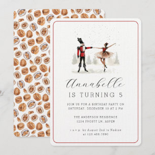 Nutcracker Ballerina Whimsical Ballet Birthday Inbjudningar