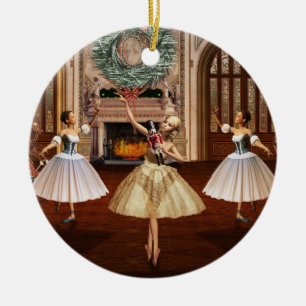 Nutcracker Ballerinas julrunda Ornamet Julgransprydnad Keramik
