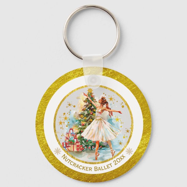 Nutcracker Ballet Ballerina - Christmas Keepsake  Nyckelring (Framsida)