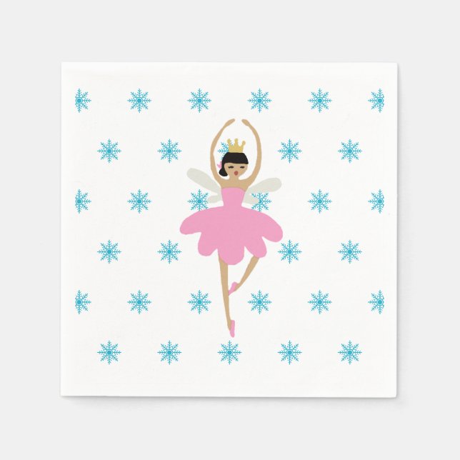 Nutcracker Ballet Ballerina Fairy Illustration Pappersservett (Framsidan)