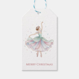 Nutcracker Ballet Ballerina in Green and Pink Tutu Presentetikett