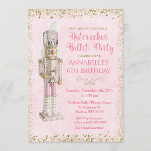 Nutcracker Ballet Birthday-inbjudan Inbjudningar
