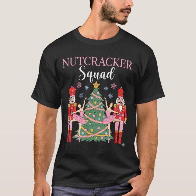 Nutcracker Ballet Christmas Ballerina Nk Dance Squ T Shirt (Framsida)