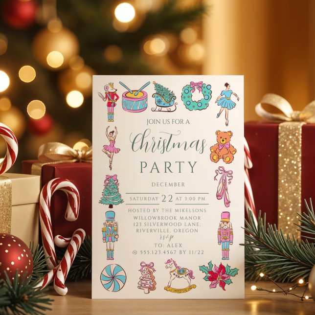 Nutcracker Ballet Christmas Inbjudningar (Skapare uppladdad)