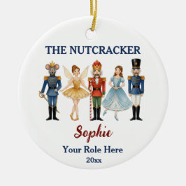 Nutcracker Ballet Custom Name & Role Julgransprydnad Keramik