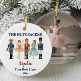 Nutcracker Ballet Custom Name & Role, Photo Julgransprydnad Keramik