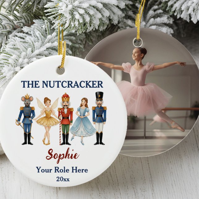 Nutcracker Ballet Custom Name & Role, Photo Julgransprydnad Keramik (Skapare uppladdad)