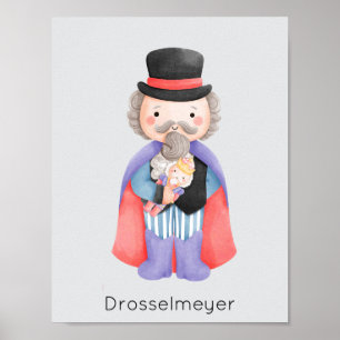 Nutcracker Ballet Drosselmeyer Pastel-jul Poster