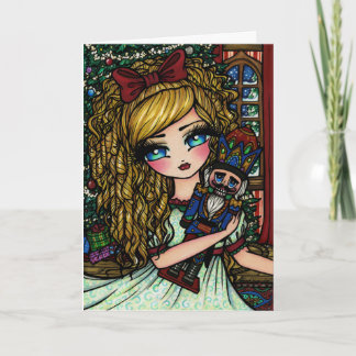 Nutcracker Ballet Girl Jul Fantasy Art Card Helgkort