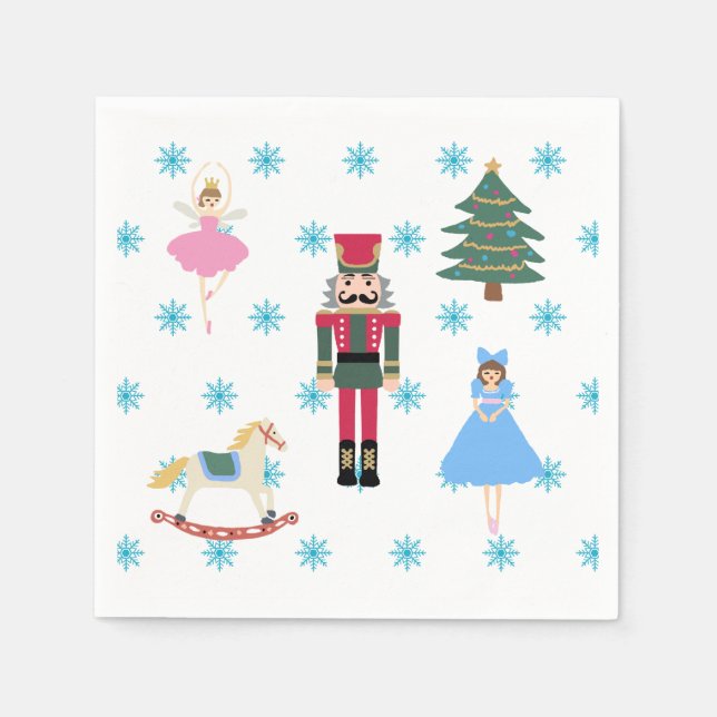 Nutcracker Ballet Illustration Snowflake Napkins Pappersservett (Framsidan)